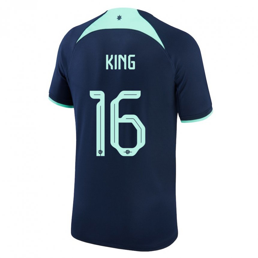 Homem Camisola Australiana Joel King #16 Azul Escuro Alternativa 22-24 Camisa