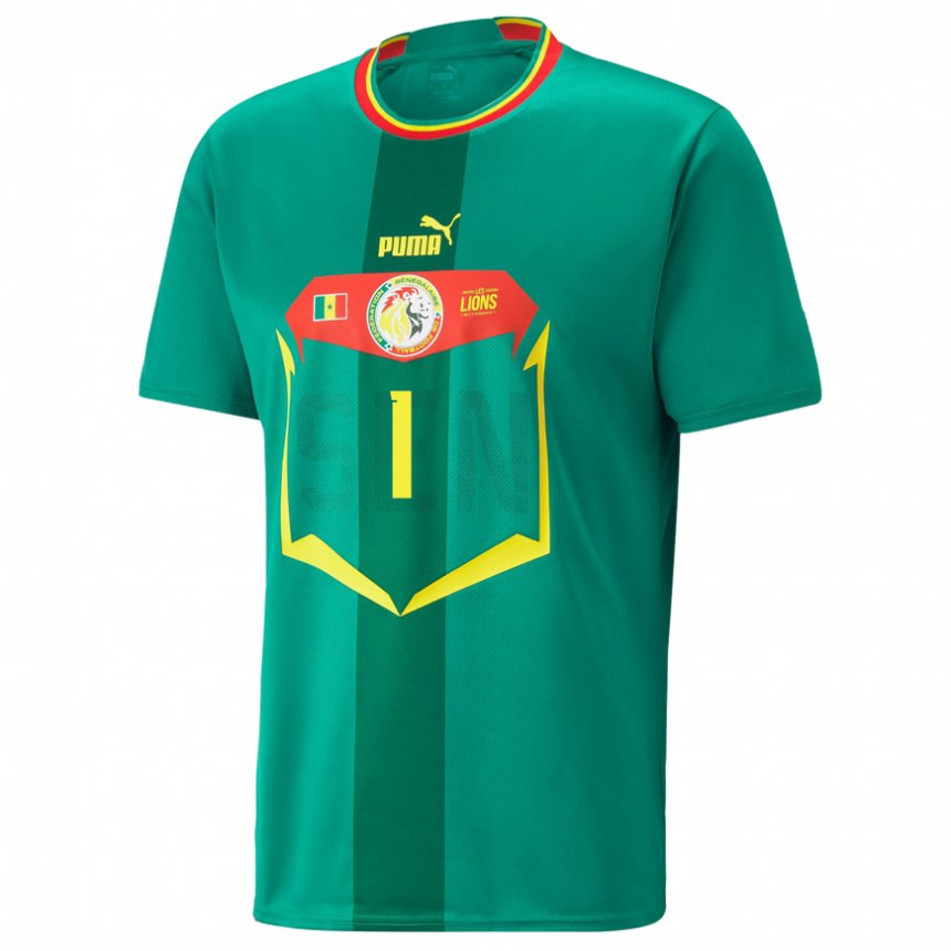Homem Camisola Senegalesa Thiaba Gueye Sene #1 Verde Alternativa 22-24 Camisa