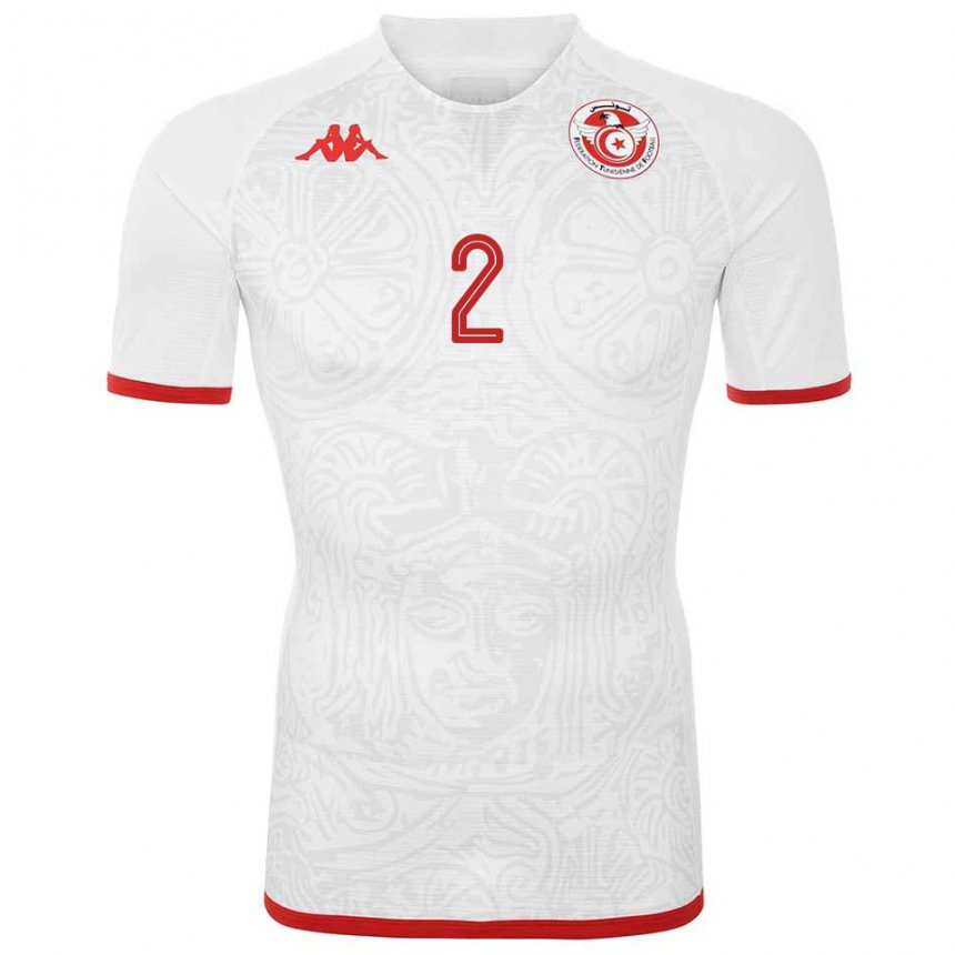 Homem Camisola Tunisiana Mahmoud Gharbel #2 Branco Alternativa 22-24 Camisa