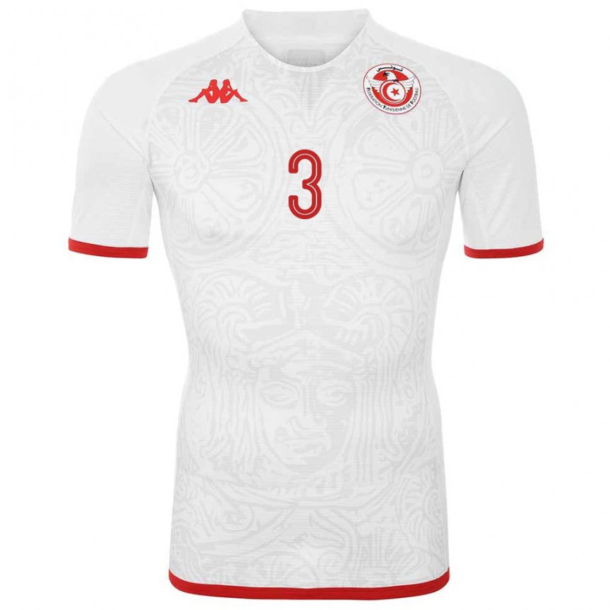 Homem Camisola Tunisiana Rayen Hadded #3 Branco Alternativa 22-24 Camisa