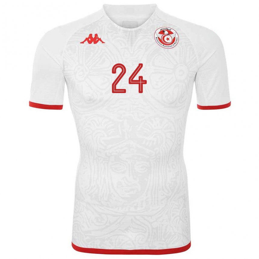 Homem Camisola Tunisiana Mohamed Amine Khechiche #24 Branco Alternativa 22-24 Camisa