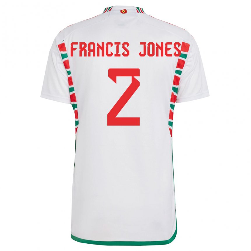 Homem Camisola Galesa Maria Francis Jones #2 Branco Alternativa 22-24 Camisa
