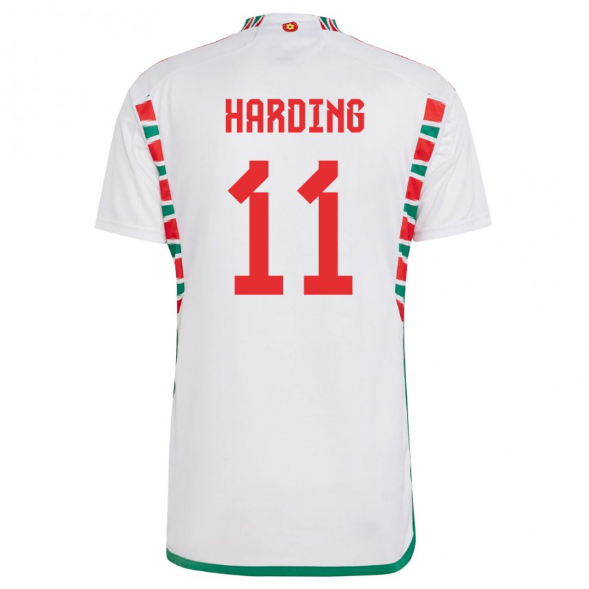 Homem Camisola Galesa Natasha Harding #11 Branco Alternativa 22-24 Camisa