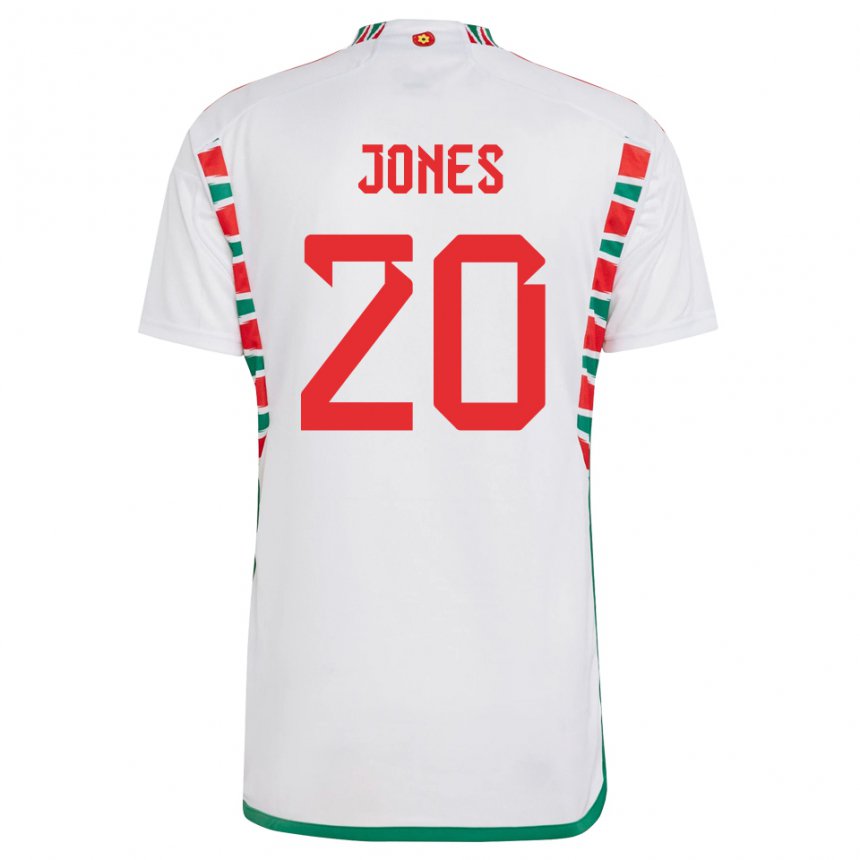 Homem Camisola Galesa Carrie Jones #20 Branco Alternativa 22-24 Camisa