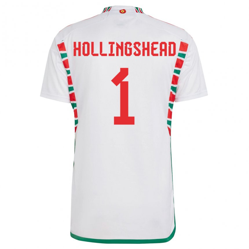 Homem Camisola Galesa Ronnie Hollingshead #1 Branco Alternativa 22-24 Camisa