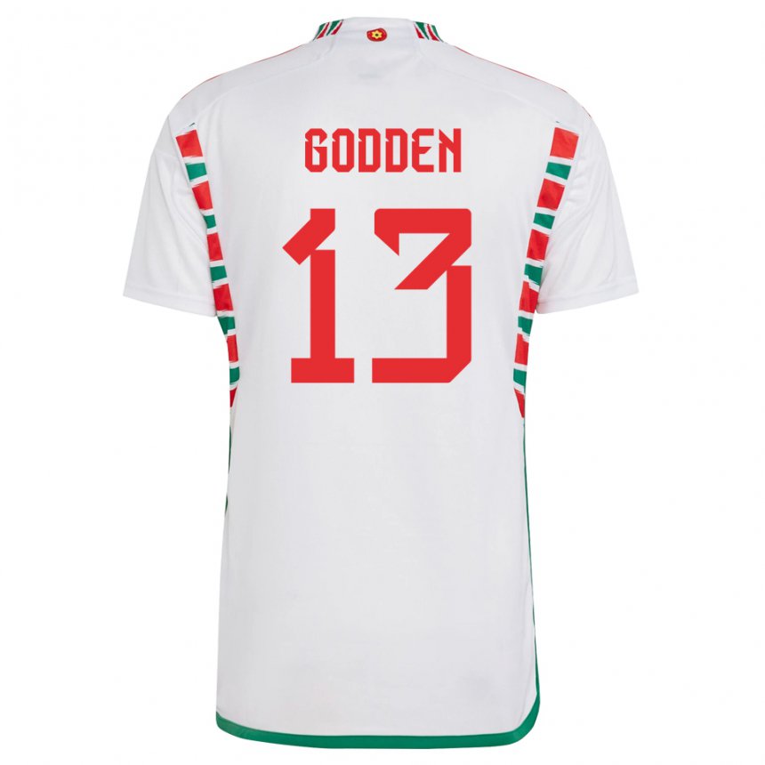Homem Camisola Galesa Scott Godden #13 Branco Alternativa 22-24 Camisa