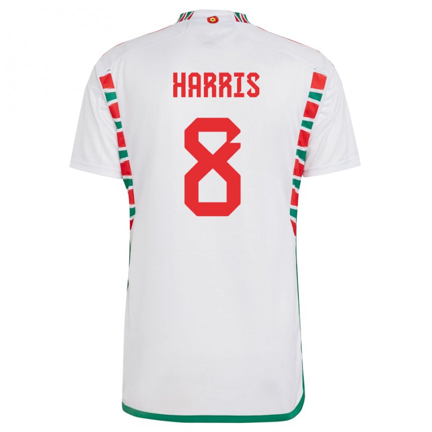 Homem Camisola Galesa Luke Harris #8 Branco Alternativa 22-24 Camisa