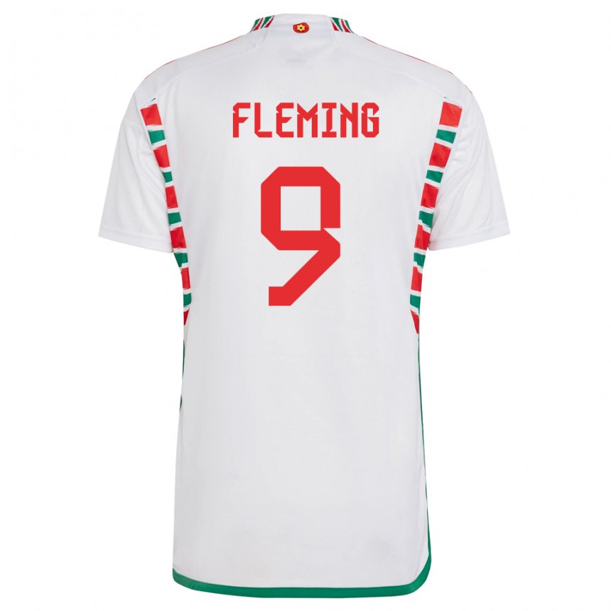 Homem Camisola Galesa Cole Fleming #9 Branco Alternativa 22-24 Camisa