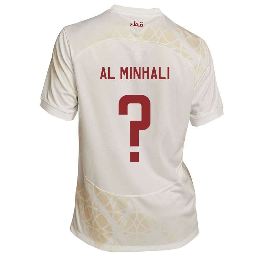 Homem Camisola Catari Ahmad Al Minhali #0 Bege Dourado Alternativa 22-24 Camisa