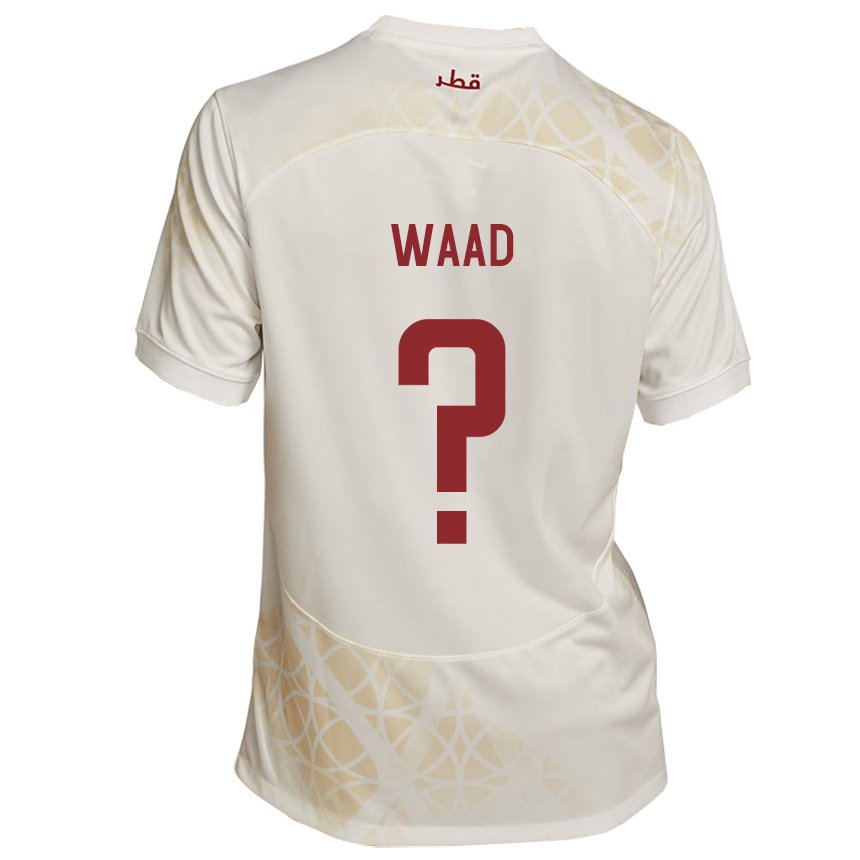 Homem Camisola Catari Mohammad Waad #0 Bege Dourado Alternativa 22-24 Camisa