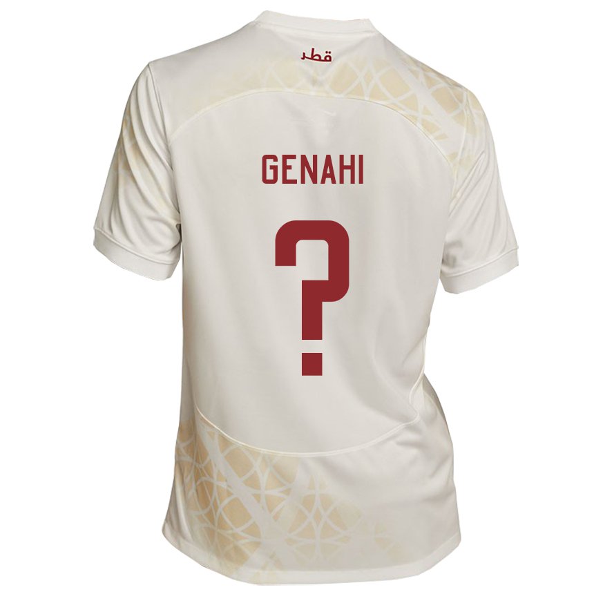 Homem Camisola Catari Ahmad Genahi #0 Bege Dourado Alternativa 22-24 Camisa