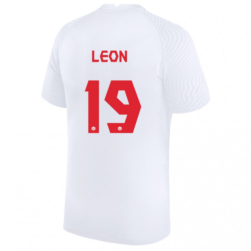 Homem Camisola Canadense Adriana Leon #19 Branco Alternativa 22-24 Camisa