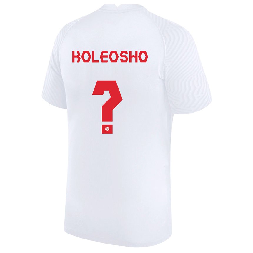 Homem Camisola Canadense Luca Koleosho #0 Branco Alternativa 22-24 Camisa