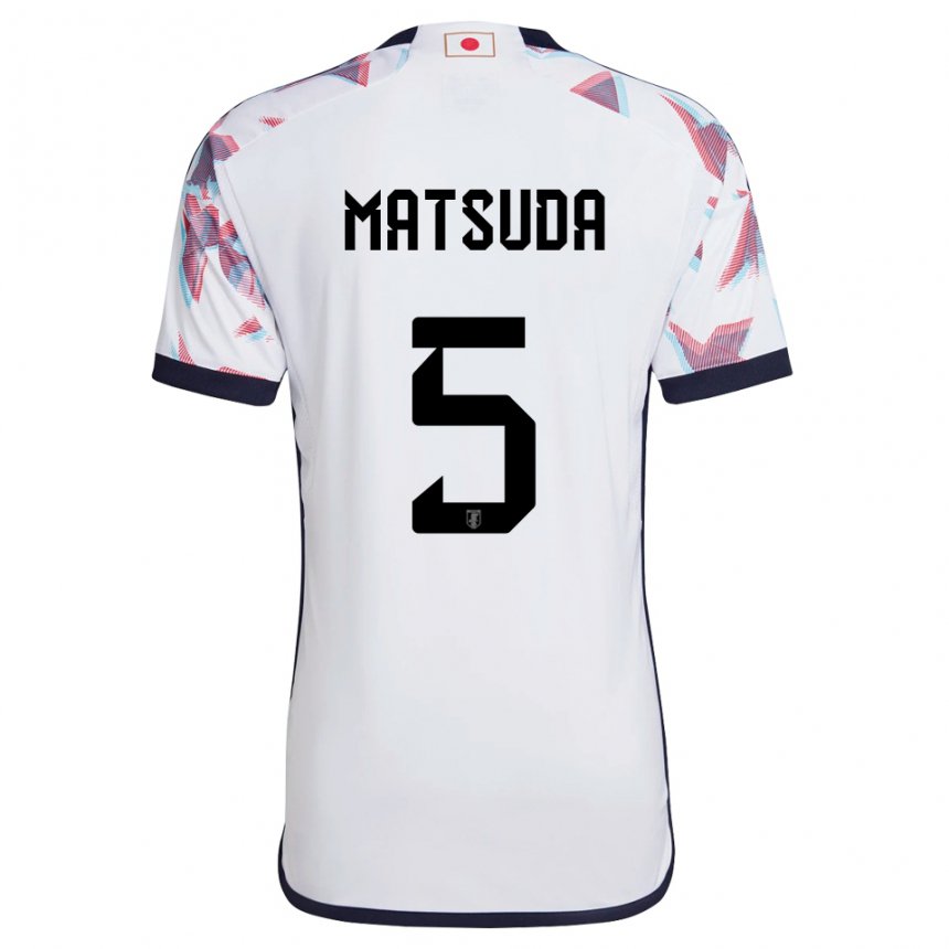 Homem Camisola Japonesa Hayate Matsuda #5 Branco Alternativa 22-24 Camisa