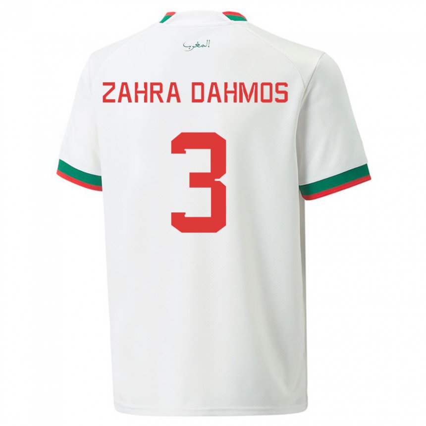 Homem Camisola Marroquina Fatima Zahra Dahmos #3 Branco Alternativa 22-24 Camisa