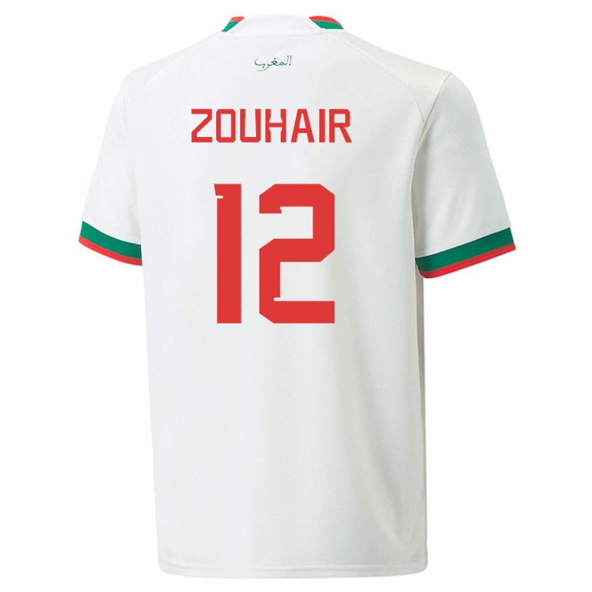 Homem Camisola Marroquina Assia Zouhair #12 Branco Alternativa 22-24 Camisa