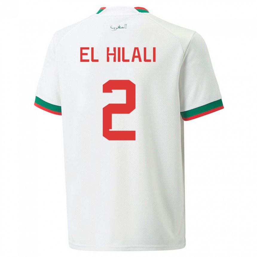 Homem Camisola Marroquina Omar El Hilali #2 Branco Alternativa 22-24 Camisa