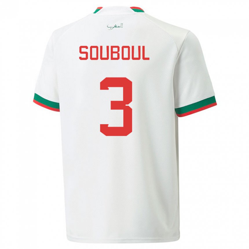 Homem Camisola Marroquina Mohamed Souboul #3 Branco Alternativa 22-24 Camisa