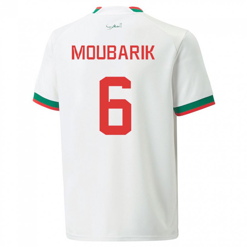 Homem Camisola Marroquina El Mehdi Moubarik #6 Branco Alternativa 22-24 Camisa