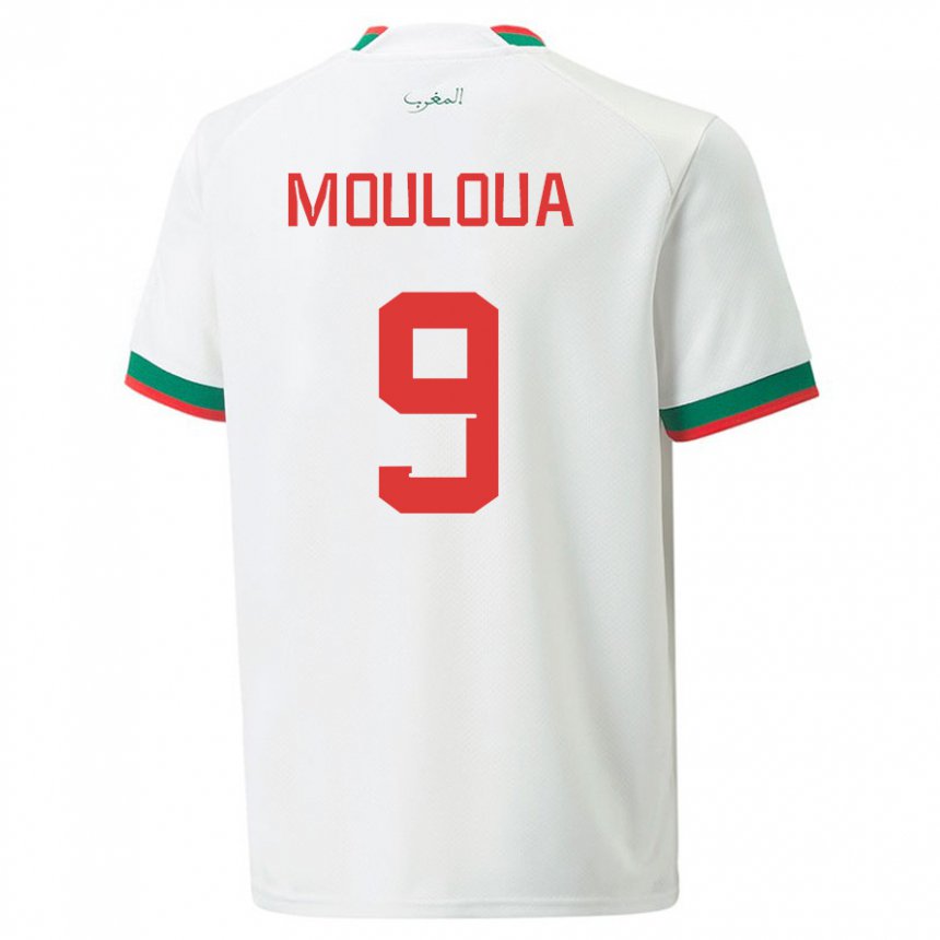 Homem Camisola Marroquina Ayoub Mouloua #9 Branco Alternativa 22-24 Camisa