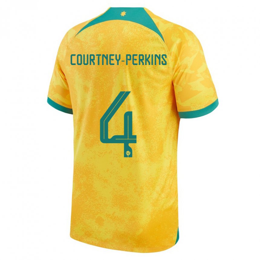 Mulher Camisola Australiana Jordan Courtney Perkins #4 Dourado Principal 22-24 Camisa