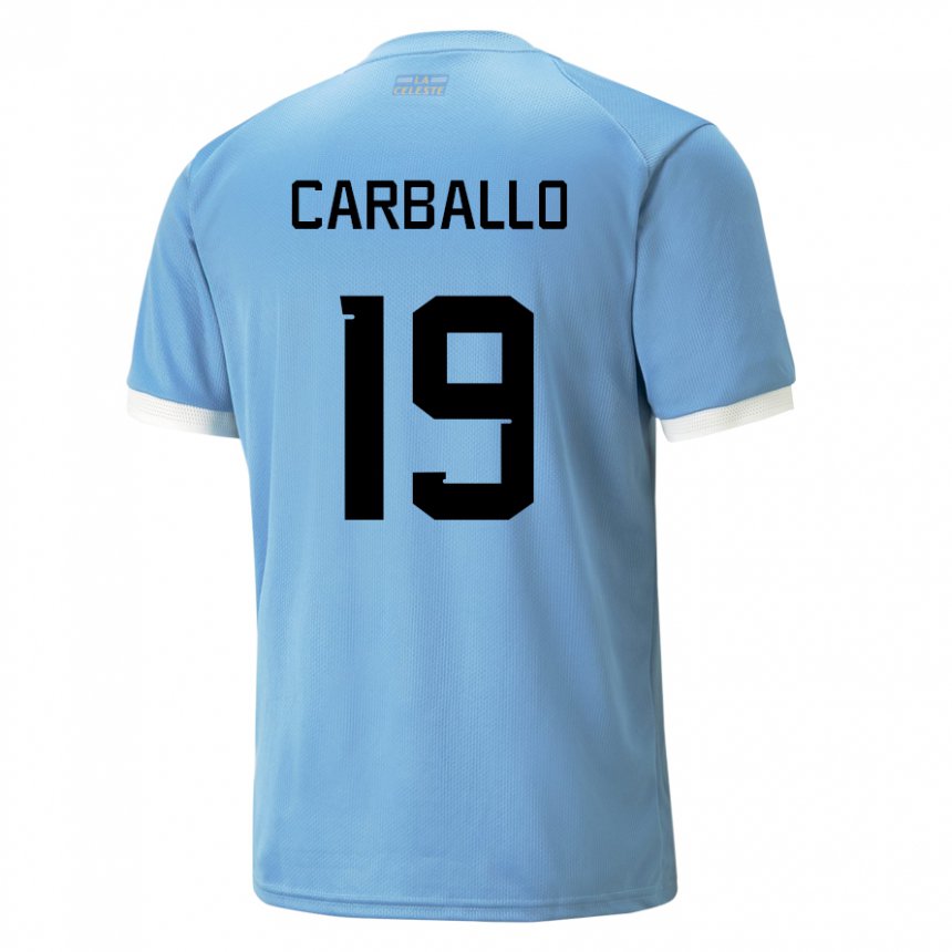 Mulher Camisola Uruguaia Wendy Carballo #19 Azul Principal 22-24 Camisa