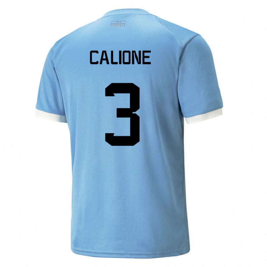 Mulher Camisola Uruguaia Paolo Calione #3 Azul Principal 22-24 Camisa