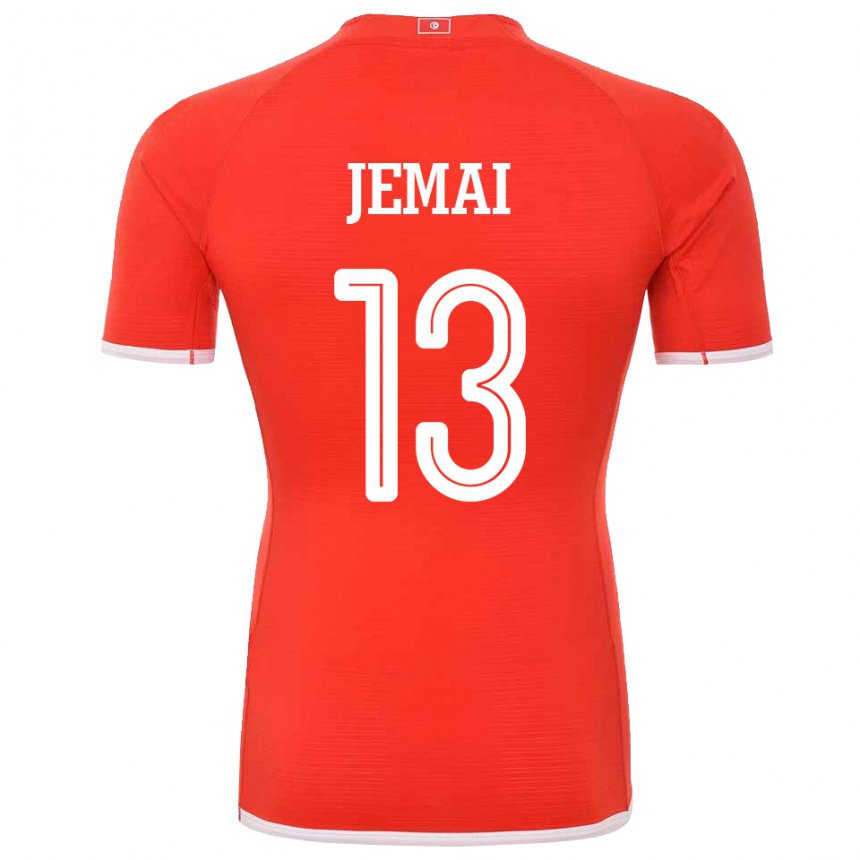 Mulher Camisola Tunisiana Yasmine Jemai #13 Vermelho Principal 22-24 Camisa
