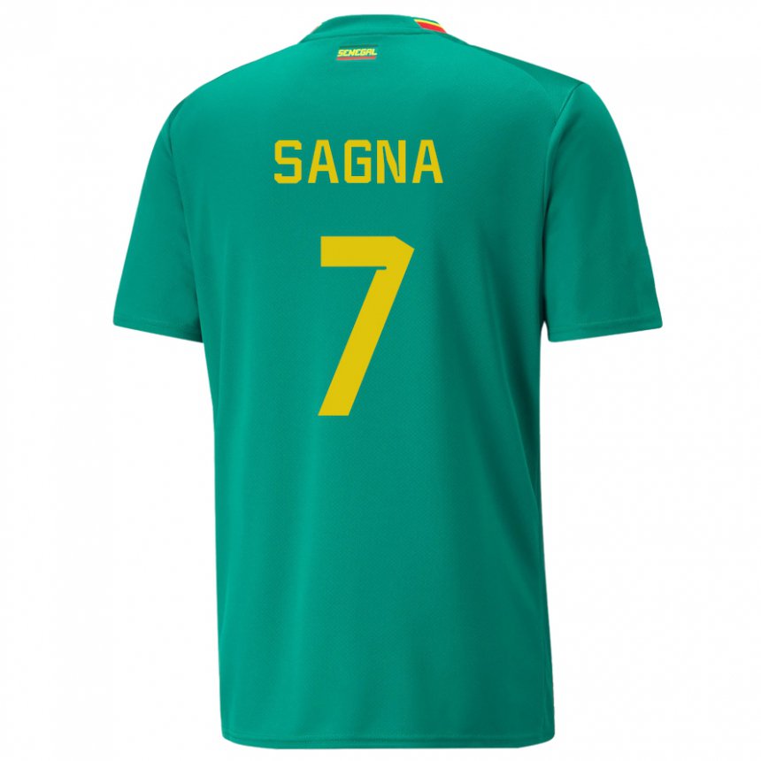 Mulher Camisola Senegalesa Amadou Sagna #7 Verde Alternativa 22-24 Camisa