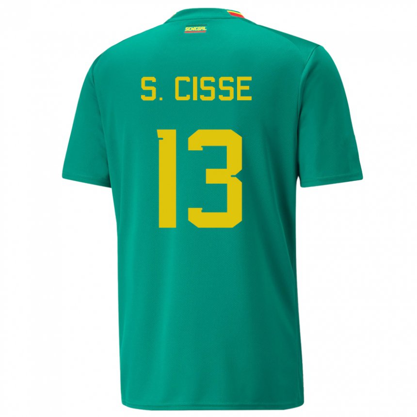 Mulher Camisola Senegalesa Souleymane Cisse #13 Verde Alternativa 22-24 Camisa