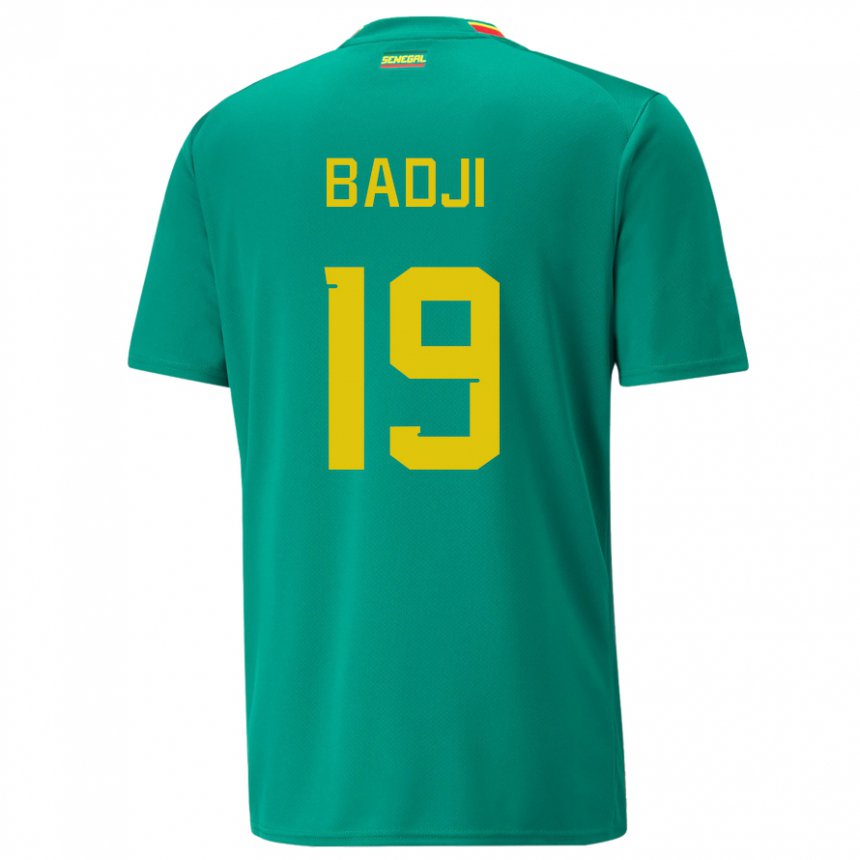 Mulher Camisola Senegalesa Youssouph Badji #19 Verde Alternativa 22-24 Camisa