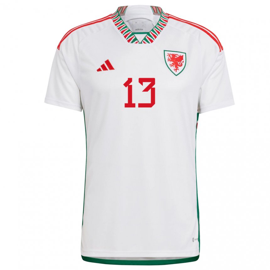 Mulher Camisola Galesa Fin Ashworth #13 Branco Alternativa 22-24 Camisa