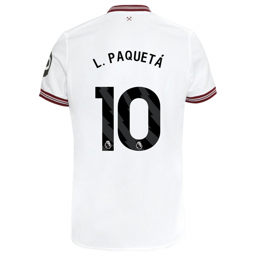 Criança Camisola Lucas Paquetá #10 Branco Alternativa 2023/24 Camisa