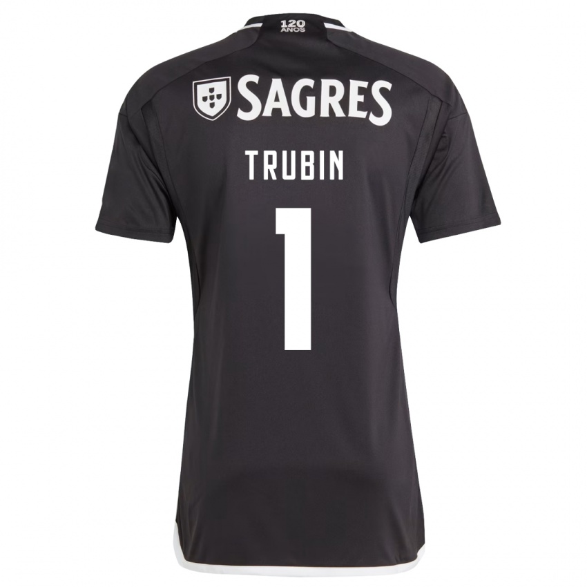 Criança Camisola Anatoliy Trubin #1 Preto Alternativa 2023/24 Camisa