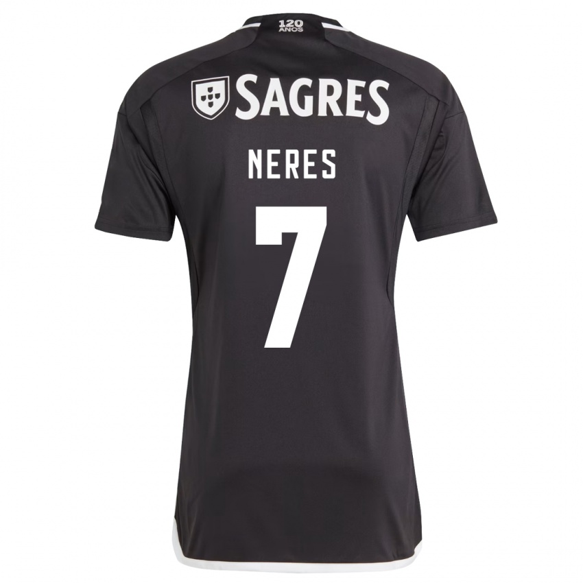 Criança Camisola David Neres #7 Preto Alternativa 2023/24 Camisa