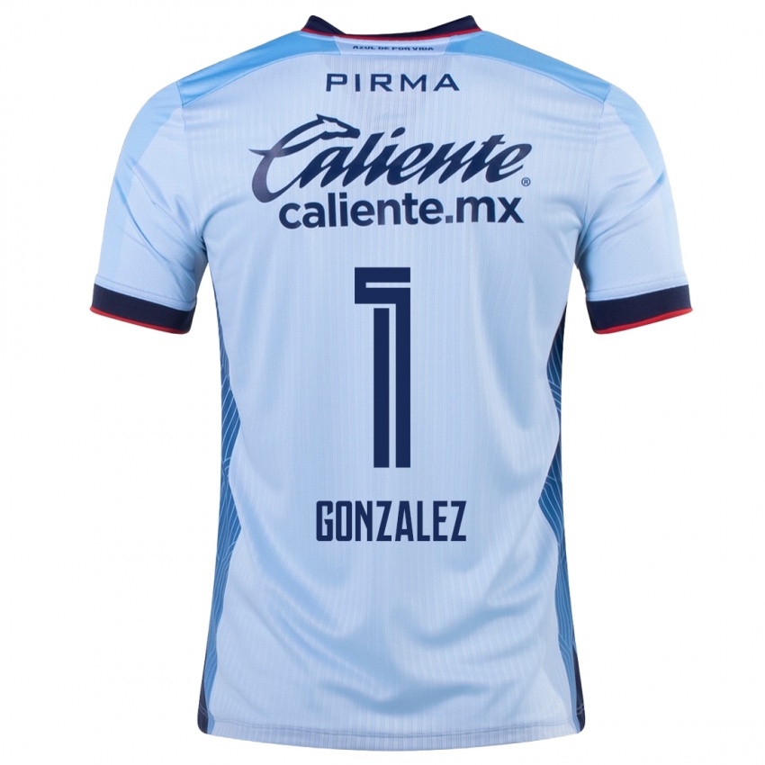 Criança Camisola Itzayana Gonzalez #1 Céu Azul Alternativa 2023/24 Camisa