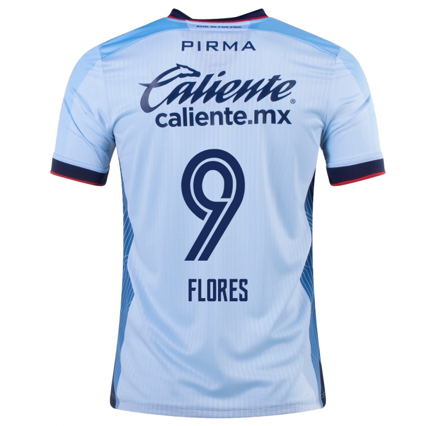 Criança Camisola Daniela Flores #9 Céu Azul Alternativa 2023/24 Camisa
