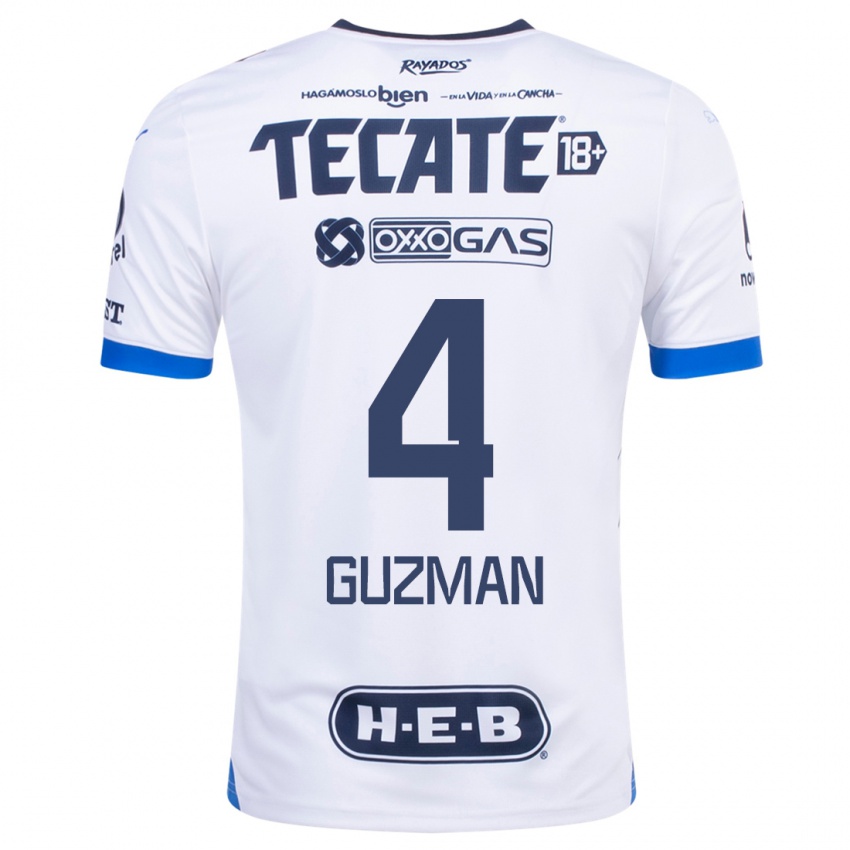 Criança Camisola Víctor Guzmán #4 Branco Alternativa 2023/24 Camisa