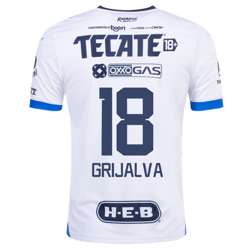 Criança Camisola Áxel Grijalva #18 Branco Alternativa 2023/24 Camisa