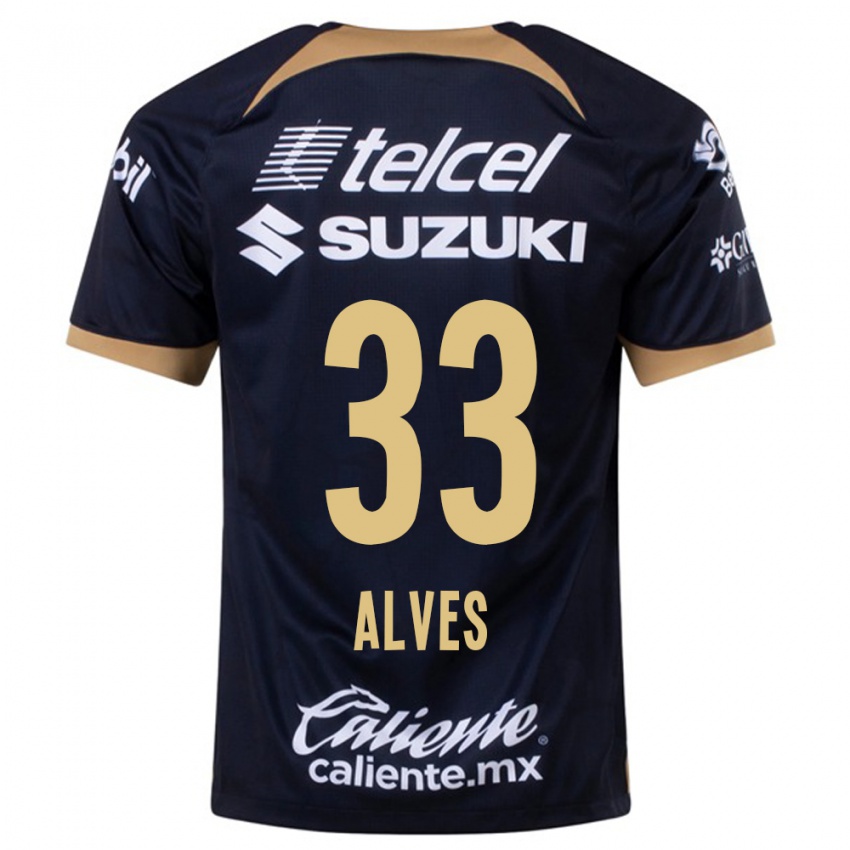 Criança Camisola Dani Alves #33 Azul Escuro Alternativa 2023/24 Camisa