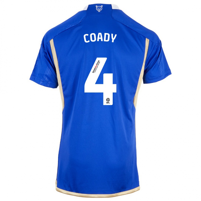 Homem Camisola Conor Coady #4 Azul Real Principal 2023/24 Camisa