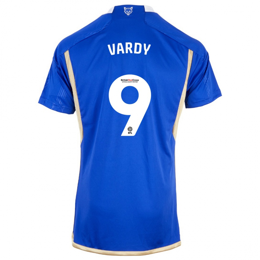 Homem Camisola Jamie Vardy #9 Azul Real Principal 2023/24 Camisa