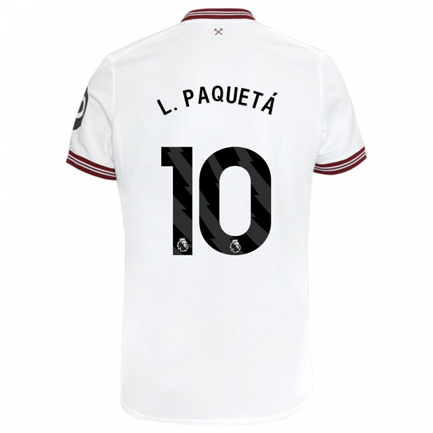 Homem Camisola Lucas Paquetá #10 Branco Alternativa 2023/24 Camisa