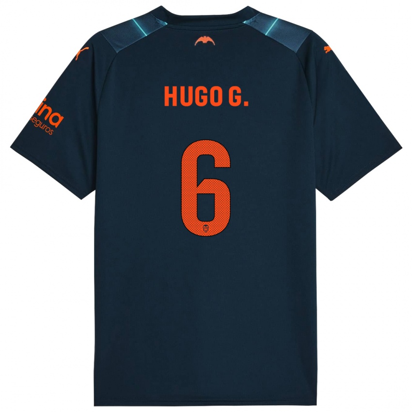 Homem Camisola Hugo Guillamon #6 Azul Marinho Alternativa 2023/24 Camisa