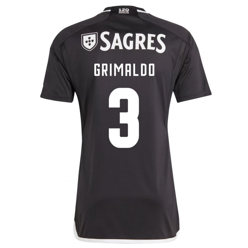 Homem Camisola Alejandro Grimaldo #3 Preto Alternativa 2023/24 Camisa