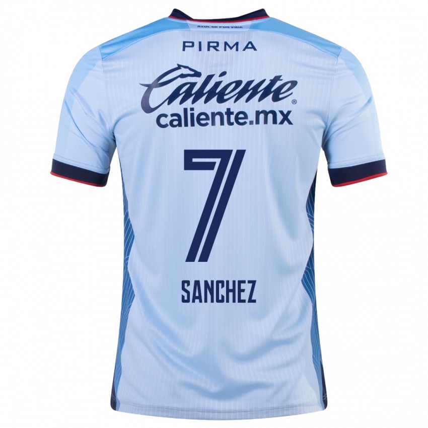 Homem Camisola Andrea Sanchez #7 Céu Azul Alternativa 2023/24 Camisa