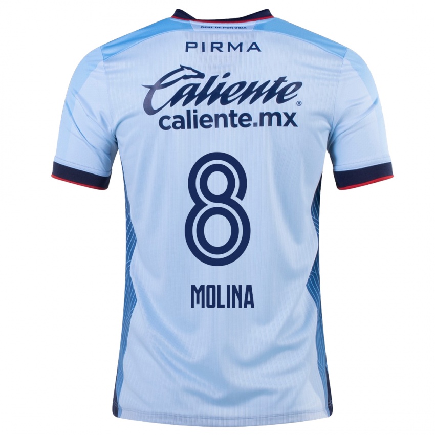 Homem Camisola Dalia Molina #8 Céu Azul Alternativa 2023/24 Camisa