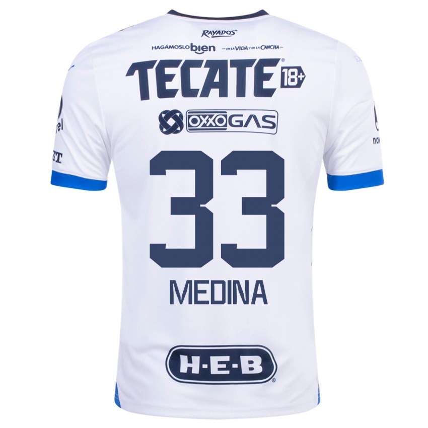 Homem Camisola Stefan Medina #33 Branco Alternativa 2023/24 Camisa