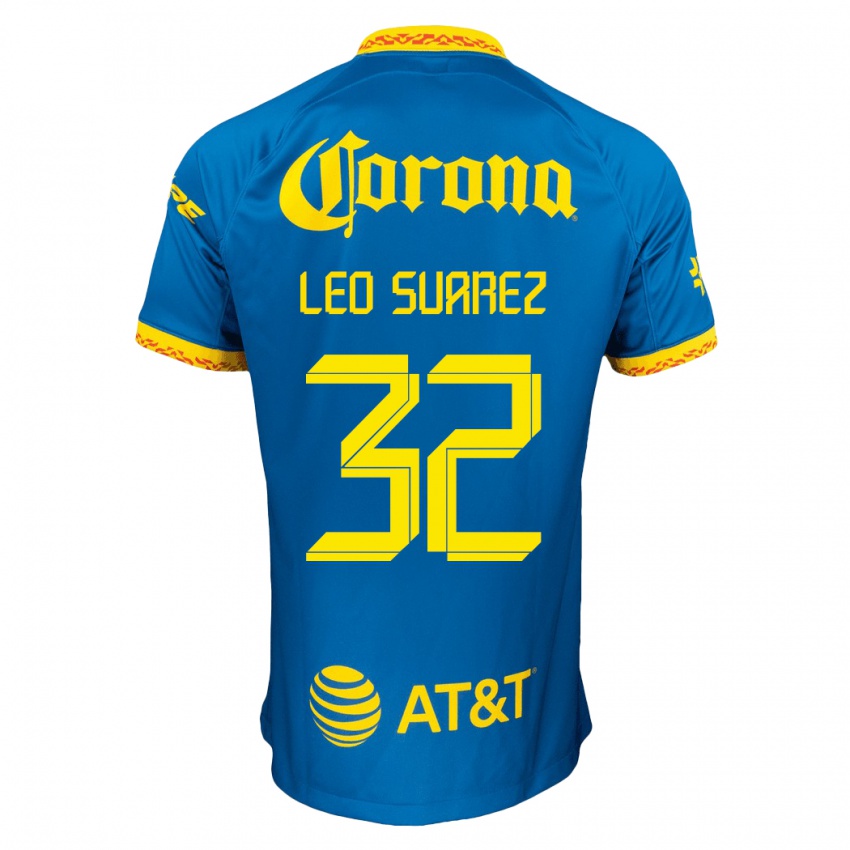 Homem Camisola Leo Suarez #32 Azul Alternativa 2023/24 Camisa