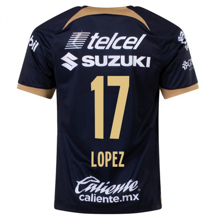 Homem Camisola Leonel Lopez #17 Azul Escuro Alternativa 2023/24 Camisa